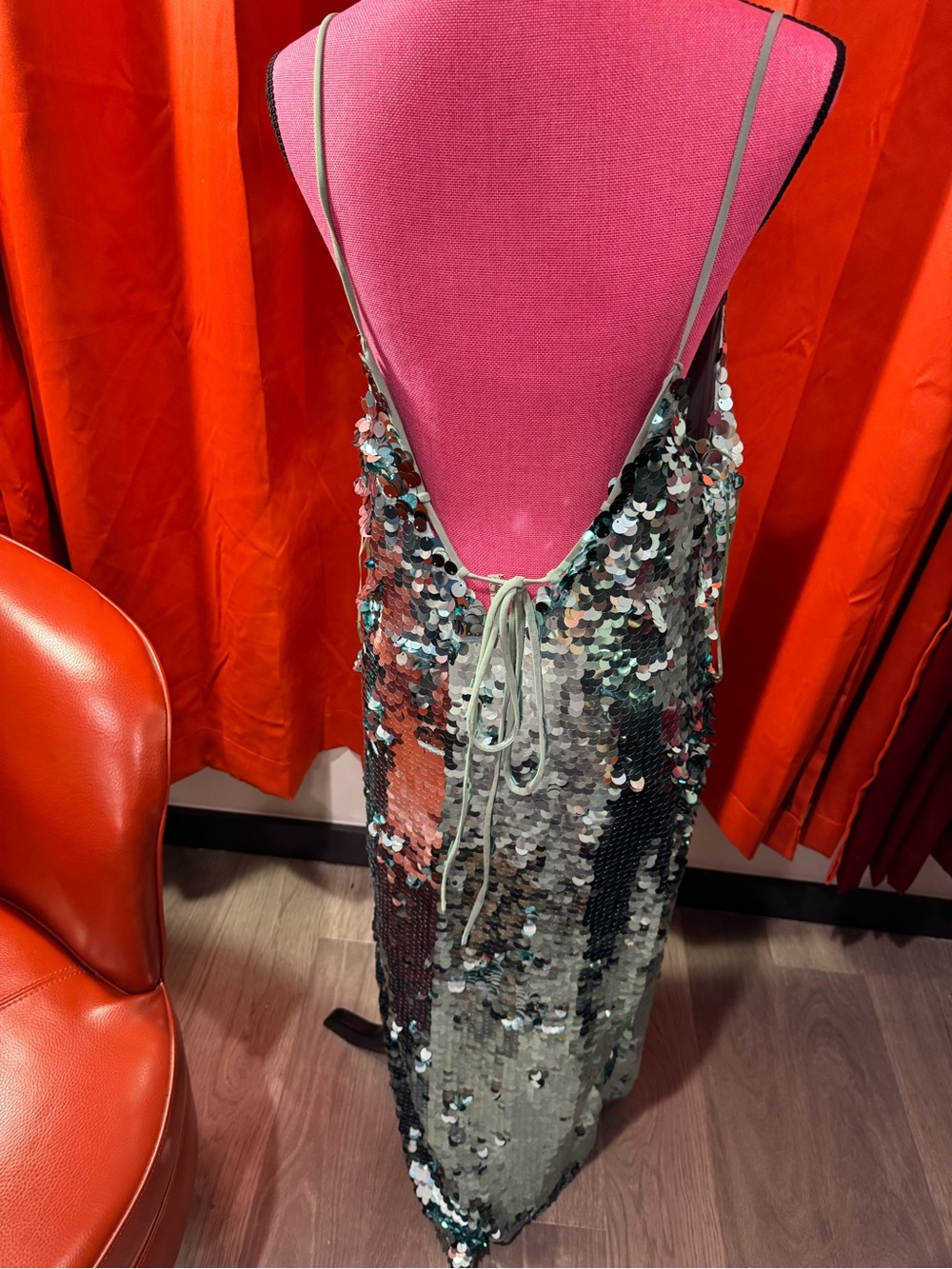 Free People Silver Sequin Maxi Slip Dress - Picture 3 of 5